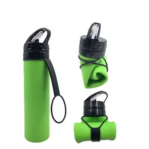 BPA Free rollable chạy xe đạp Silicone ráp linh hoạt chai nước cho trẻ em người lớn