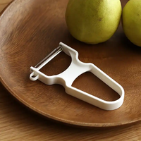 Idées de produits innovants 2025, éplucheur de fruits et légumes multifonctionnel écologique en acier inoxydable blanc, lame en acier inoxydable, poignée en ABS/PP