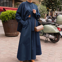Chemisier décontracté ample et pantalon Palazzo 2 pièces Ensembles modestes printemps 2025 CO Ord ensemble femmes portent des ensembles de vêtements modestes