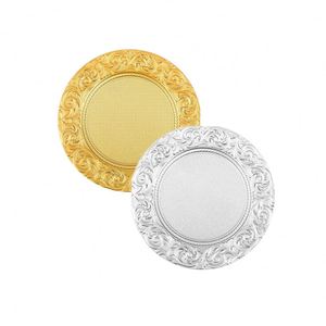 Assiettes de présentation en plastique argentées de luxe pour mariages et banquets, vente en gros - Product Image 1