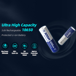 Batterie lithium-ion rechargeable <span class=keywords><strong>XTAR</strong></span> haute capacité 3,6 V protégée <span class=keywords><strong>18650</strong></span> 4000 mAh 10 A, batteries Li-ion <span class=keywords><strong>18650</strong></span> pour caméra infrarouge - Product Image 5