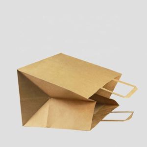 ถุงกระดาษคราฟท์หูหิ้วแบบเรียบ ถุงกระดาษช้อปปิ้งธรรมดา - Product Image 3