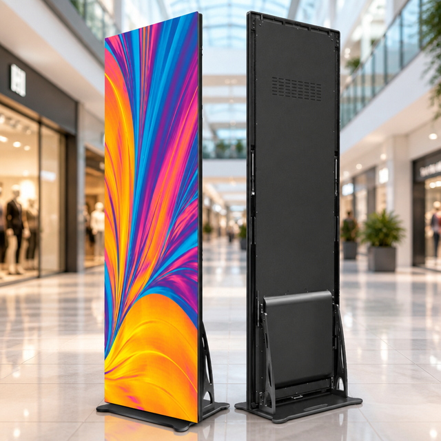 HD Moveable LED Poster Display Screen Indoor Outdoor Floor Standing P1.8 P2 Foldable Led Poster Screen P2.5 Led Screen Poster