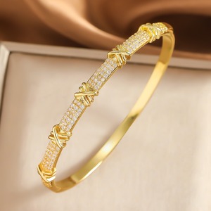 Kaleidoscope <b>Bracelet</b> Sterling Silver Plated 18k <b>Gold</b> <b>Beads</b> Narrow Four Leaf Clover Elegant Starry Sky Open Design Gift Jewelry - Product Image 4