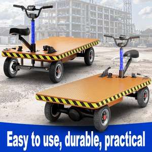 Carretilla de Carga Pesada de Plataforma Plana, Carretilla de Plataforma de Cuatro Ruedas, Carretilla Eléctrica Bidireccional, Carretilla Manual, Carretilla Logística de Gran Tamaño - Product Image 3