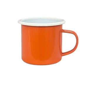 Mug en émail 350 ml, tasse de camping durable, cadeau, couleur orange - Product Image 1