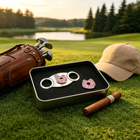 Cutter à cigares japonais 5-en-1 Slim Perfect Cut avec logo, en plastique, pour tous types de coupes, avec étui et marqueur de balle de golf
