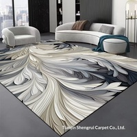 Tapis de luxe léger en velours cristal à poils longs pour salon, bureau, salle de conférence