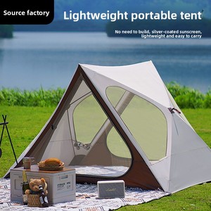 ZHT ZHT-227 Carpa de Camping Plegable Portátil para Exteriores, Triangular, para <span class=keywords><strong>Playa</strong></span> y Parque, de Cuatro Estaciones, Fácil de Instalar, 220x160x150cm, 210D, Plateada - Product Image 2