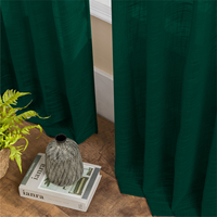 Bouteille à claquettes rideaux verts avec poche à tringle rideaux semi-transparents, élégants et décontractés en lin, Draperies de fenêtre texturées