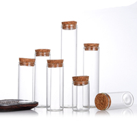 Tube à essai rond à fond plat en vrac 10ml 15ml 20ml 30ml 50ml 60ml 70ml verre Borosilicate avec liège 30mm