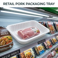 Emballage alimentaire en blister personnalisé en gros, emballage pour viande fraîche, emballage pour viande congelée, plateau en plastique