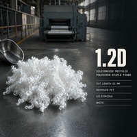 Fibre de polyester recyclé 1.2D 51mm siliconée blanche creuse anti-déformation certifiée GRS pour couette, oreiller et coussin