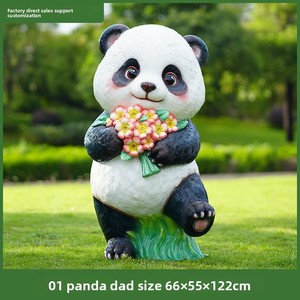 Sculpture de panda en fibre de verre, ornement sur pied à thème animal, entièrement fait main pour les parcs et les forêts - Product Image 6