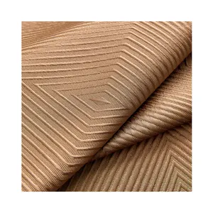 Diskon besar kain tirai Jacquard kain tekstil rumah pola geometris