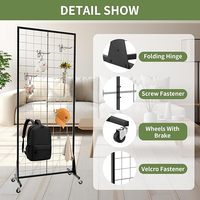 Support d'affichage en panneau de grille, support d'affichage en grille amovible monté au sol, détachable, 2' x 5,5' pieds, pour magasin de détail, foire