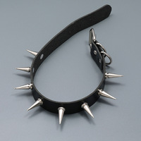 Collier ras du cou Emo Spike Punk pour femme et homme, en cuir noir clouté avec rivets, collier ras du cou gothique, bijoux gothiques, accessoires gothiques