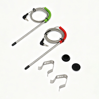 Lot de 2 sondes à viande de rechange pour barbecue à granulés et fumoir, prise de 3,5 mm avec passe-fils et clips