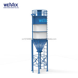 50T Silo de cemento entero Q235 silo de cemento de acero al carbono para planta mezcladora de hormigón - Product Image 1