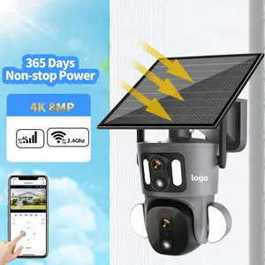 Câmera de segurança em rede sem fio 4G PTZ Surveillance IP Câmara de segurança WIFI Solar CCTV para fazenda de vigilância ao ar livre