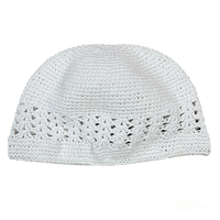 Vente en gros Ever Fortune Ethnique Coton Crochet Respirant Rayé Kufi Chapeau Hommes Fait à la Main Musulman Prière Crâne Casquettes avec Élastique