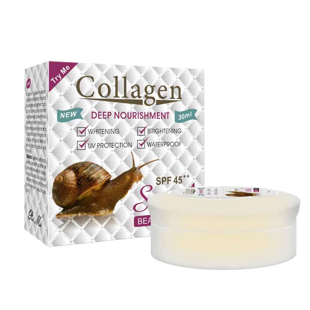 White Cream Collagen Deep Nourishing Skin Organic Snail Natural Extract Face Cream For Skin Whitening