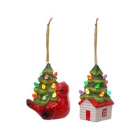 Arbre de Noël en céramique peint à la main, veilleuse rotative à 360 degrés, branchement direct, décoration de Noël