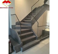 Escalier en pierre frittée moderne Coupe brillante à la taille Design graphique intérieur Marches en pierre artificielle Tuiles