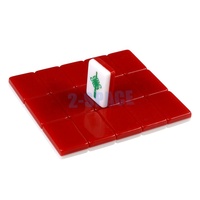 Ensemble de jeu Maghong rouge 160 carreaux peints à la main panneau acrylique double couche carreaux de Mahjong américain