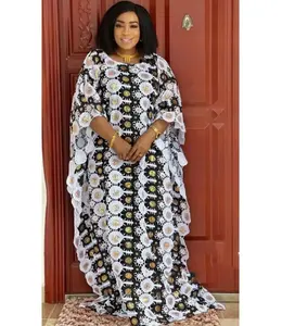 L7614b abbigliamento donna africano Dashiki Abaya elegante festa larghi lunghi abiti da sera lunghi + gonna interna taglia libera pesante - Product Image 1