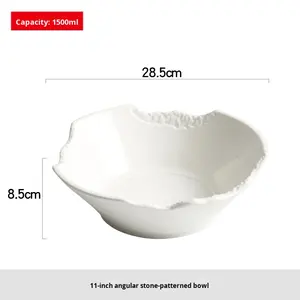 Grande Ciotola per Zuppa in Pietra Quarzata Prodotta a Quanzhou, Ciotola per Noodle in Ceramica per Uso Domestico, Stoviglie di Alta Gamma in Stile Giapponese, Ciotola dall'Alta Estetica - Product Image 6