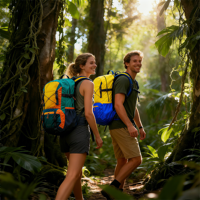 Nouveau Sac à Dos de Randonnée en Nylon Léger 30L 2026 avec Housse de Pluie à Fermeture Éclair Étanche, Idéal pour les Sports Décontractés et les Voyages