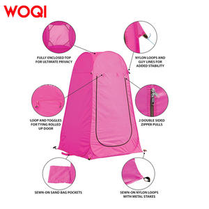 Tente de douche Woqi 120x120x190cm pliable, imperméable, pour camping en extérieur, tente d'intimité monocouche, assemblage manuel, magenta - Product Image 2