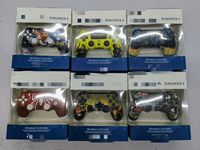Manette sans fil PS-4 BT, joystick, fonction complète, barre lumineuse, double moteur à vibration, gyroscope, motif personnalisé