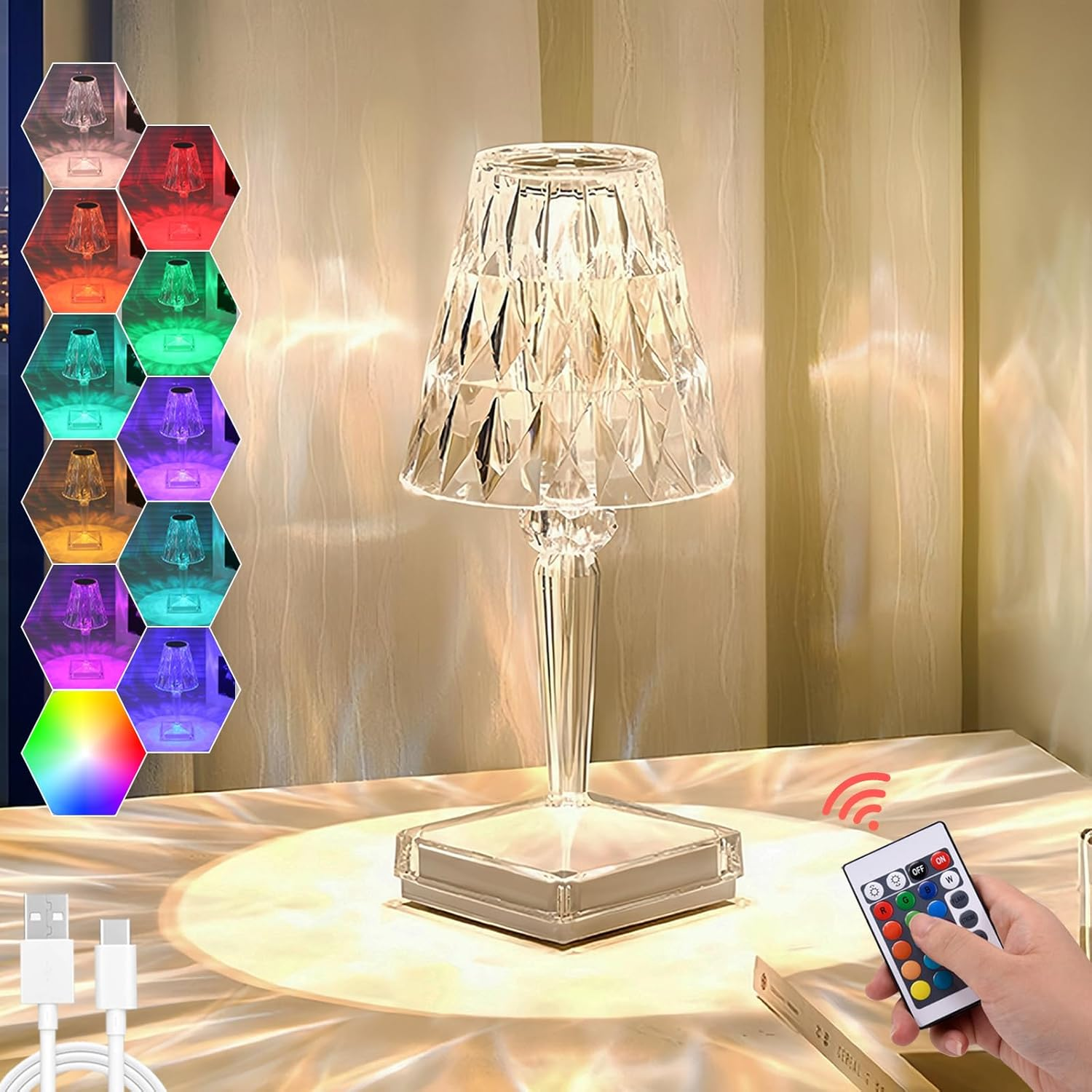 Paquete De 2 Lámparas De Mesa Inalámbricas Recargables De 5000 MAh, Funciona Con Baterías, Lámpara De Escritorio LED Portátil, Lámpara De Escritorio LED De 3 Colores Con Atenuación Continua Para