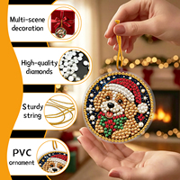 Kit de Peinture Diamant DIY 6 Pièces Imprimées Noël Style Européen Écologique pour Décoration d'Arbre de Noël