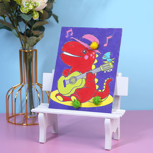 Artisanat Set Bricolage Pour Enfants Dinosaur Pictures Kit de pintura Peinture Par Chiffres Sur Toile Sans Cadre - Product Image 3