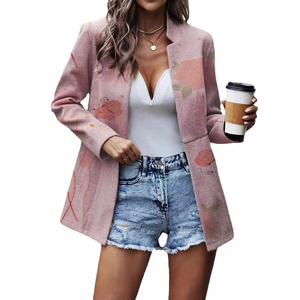 Cárdigan de Mujer Grueso con Diseño Jacquard y Empalmes de Color Sólido, a la Moda - Product Image 4