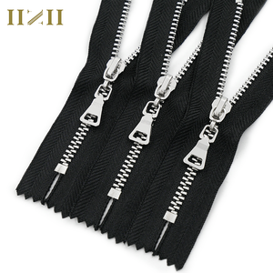 Accessoires vestimentaires Logo couleur personnalisé <span class=keywords><strong>fermeture</strong></span> éclair en métal pour vêtements <span class=keywords><strong>fermeture</strong></span> éclair en métal argenté à <span class=keywords><strong>double</strong></span> ouverture - Product Image 1