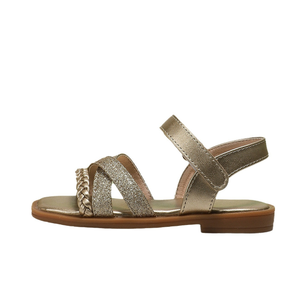 Sandalias Romanas de Verano para Niñas al por Mayor, Sandalias Doradas con Punta Cuadrada y Tejido - Product Image 6