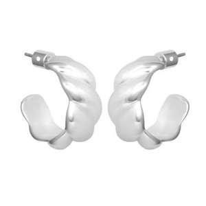 ต่างหูห่วงชุบแพลทินัมสแตนเลสทรงเรขาคณิตสไตล์มินิมอลสำหรับผู้หญิงเครื่องประดับแฟชั่นสำนักงาน - Product Image 4