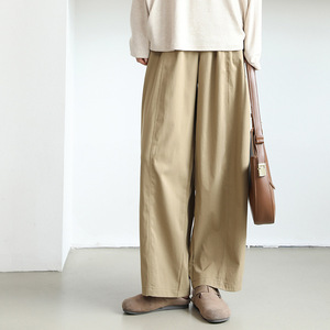 <span class=keywords><strong>Pantaloni</strong></span> Minimalisti a Vita Elastica e Gamba Larga per Donna, <span class=keywords><strong>Pantaloni</strong></span> Larghi <span class=keywords><strong>con</strong></span> Cucitura Centrale, Casual da Ufficio, Multicolore - Product Image 3