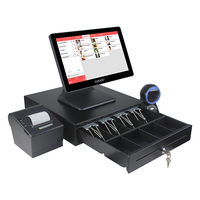 Sistema POS Todo en Uno de 15.6 Pulgadas para Restaurante, Supermercado y Comercio Minorista, con Pantalla Táctil Windows 11, Caja Registradora con Sistema de Pago