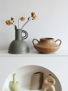 Adorno Artesanal de Arte Nórdico Jarrón de Flores Mate Decoración de Bodas Adornos de Hotel Jarrones de Cerámica de Sobremesa para Decoración del Hogar - Product Image 2