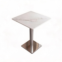 Tables à manger en marbre pour hôtels commerciaux, cafés, tables carrées/petites modernes et minimalistes, durables, faciles à nettoyer, pour les réunions