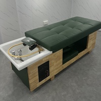 Yapin Mobilier de Salon Moderne Lit de Lavage Capillaire en Bois Thérapie par l'Eau Spa Tête Lit de Shampooing Thaïlandais