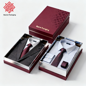 Baoren Wine Red Premium Suit Shirt Clothes Goods Packing Boxes -Luxury Gift Packaging Drawer Paper Box Clothing Packing Box - Product Image 2