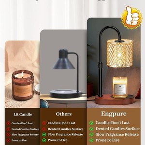 Nouvelle Lampe Chauffe-Bougie en Verre Électrique Réglable avec Variateur d'Intensité, Lampe Chauffe-<span class=keywords><strong>Cire</strong></span> et Brûleur d'Arômes - Product Image 4
