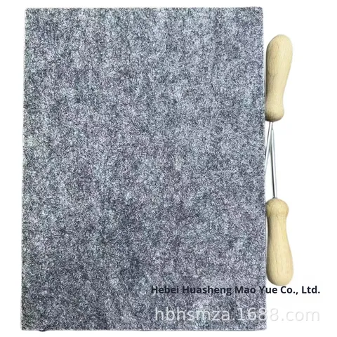 Kidsren's 9-10mm Thick Handmade Gray Needle Felt Pad 15*20cm Modern Design for Hotel Exercise Concentration