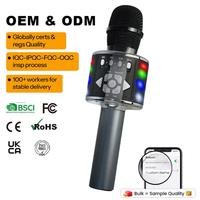 Microphone Karaoké JINJUE avec Haut-Parleur DSP Sans Fil UHF, Micro de Bureau DSP pour Karaoké, Fonction d'Enregistrement Vocal et de Modification du Ton